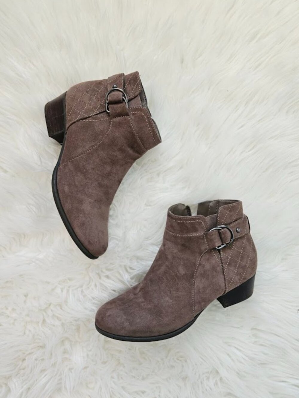 Unisa Tan Ankle Boots Faux Leather Buckle Brown Goblincore Booties Shoes Boho 8